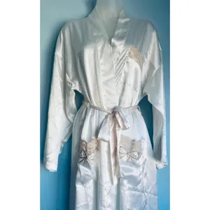 Vintage Gold Label Victoria's Secret Long Robe White Lace Details Small thumbnail 2