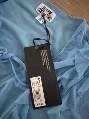 Women's Long Sleeve Ruffle Maxi Dress - Future Collective Light Blue thumbnail 7