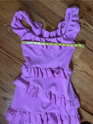 Show Me Your MuMu Greta Pink Lilac Ruffle Midi Dress with Side Slit thumbnail 6