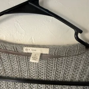 EST 1940 Gray Cable Knit Long‎ Sleeve Preppy Cardigan Sweater L Layering Boho thumbnail 3