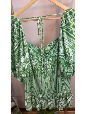 Farm Rio NWT S Green Refresco Short Dress thumbnail 6
