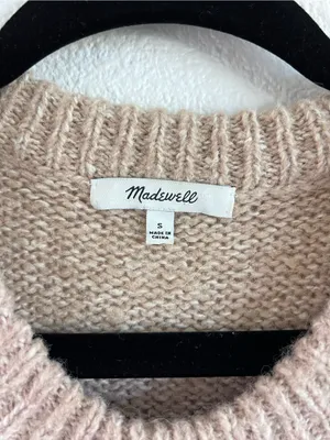 Madewell Women's Baxter Tan Cream Tunic Sweater Alpaca‎ Blend Long Sleeve thumbnail 3