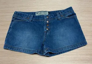 Vintage 90s Y2K American Eagle Denim Jean Shorts Womens 4 Button Fly Low Rise thumbnail 1
