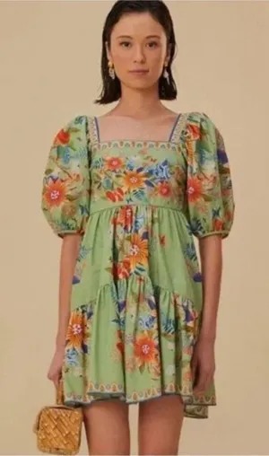 Farm Rio Free People Bright Yard Mini Dress- MED thumbnail 1