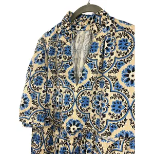 Tuckernuck Golden Medallion Crawford Dress Size Large Blue Cotton Mini thumbnail 6