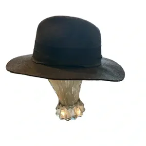 Zara Gray Wool Felt Floppy Fedora Hat Fall Winter classic boho Glam Minimalist thumbnail 7