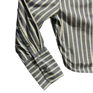 Banana Republic Blue White Striped Cropped Button-Up Shirt XS Cotton Long Sleeve thumbnail 3