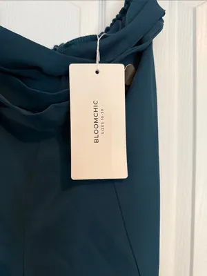 BloomChic High-Waist Teal Wide Leg Pants thumbnail 2