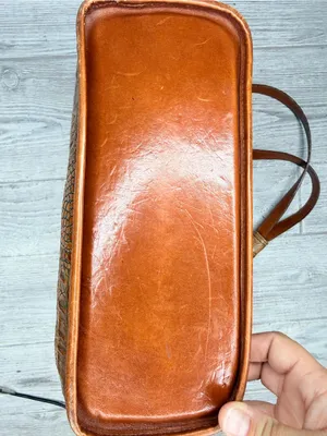 Vintage Brahmin brown leather tooled shoulder bag purse 10 “ alligator print thumbnail 13