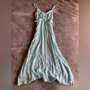BILLABONG Cottage Core Light Blue Sleeveless Maxi Dress Women’s Sz XS EUC thumbnail 5