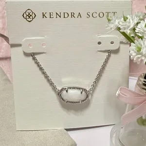 Kendra Scott Elisa White Mother of Pearl Necklace Silver thumbnail 1