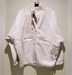 Free People Movement Hatch Hit The Slopes Fleece Jacket Natural Size S thumbnail 5
