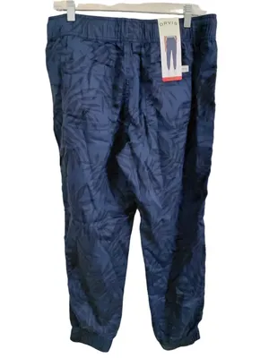 Orvis Blue Navy Leaf Print Jogger Pants M (~18” Waist) NWT thumbnail 5