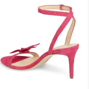 Sole society pink suede floral strappy‎ heels thumbnail 2