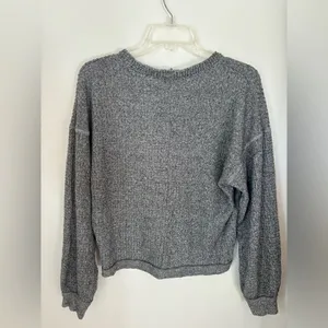 American Eagle Soft & Sexy Plush Henley Crop Top Gray Size XS/S thumbnail 9