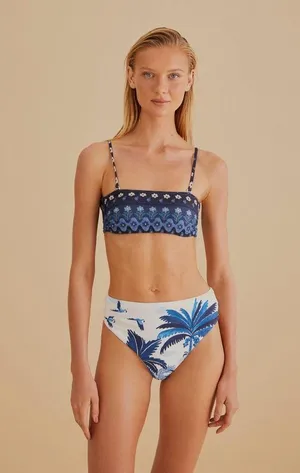 Farm Rio Dream Sky High Waisted Bikini Bottom, Size Medium, $95 thumbnail 1