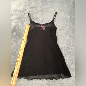 Candie’s Black mesh Chemise dress small y2K thumbnail 6