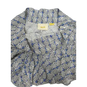 Maeve Anthropologie Pineapple Print Ruffle‎ Hem Shorts Blue White Women Size 0 thumbnail 5