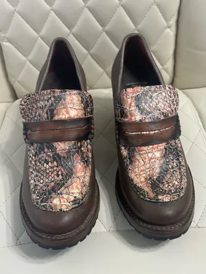 FREEBIRD by Steven Women's Bristol Snake Leather chunky Heel Shoes size 8 thumbnail 12