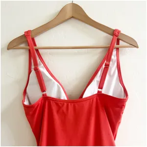 Michael Kors One Peice Faux Wrap Swimsuit Gold Tone Ring Accent Size 10 Orange thumbnail 12