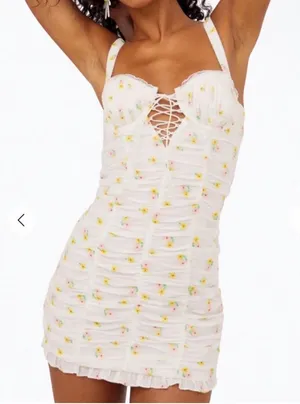 For Love & Lemons Celia Mini Dress Embroidered Floral Mini Dress NWT Girly thumbnail 1