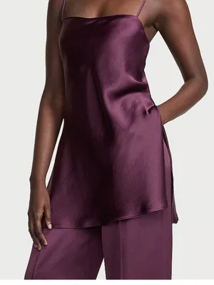 Victoria Secret Women’s Luxe Satin Tunic Cami Slip Sleepwear Top Size Large thumbnail 1