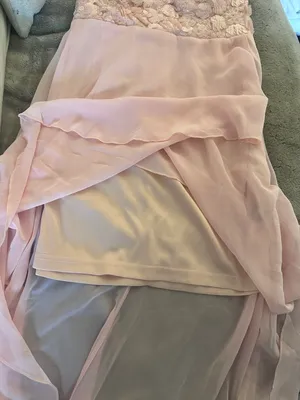 Foreign Exchange Vintage baby Pink sequins fairy chiffon layered strapless dress thumbnail 5