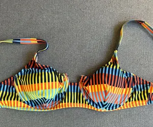 SheIn Rainbow Bikini Top thumbnail 1