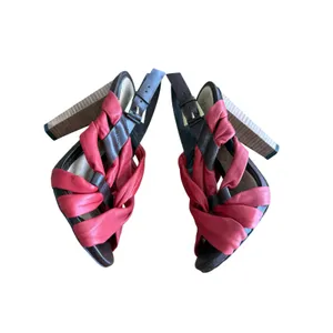 L.A.M.B. Gwen Stefani Tamika Red Brown Leather Slingback Heels Size 7 Punk Edgy thumbnail 8