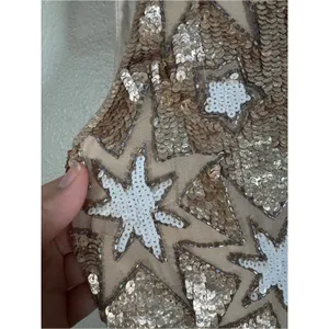 Anthropologie BHLDN Gold Sequin Star Mini Dress Womens 2 Formal Prom Verseau thumbnail 12