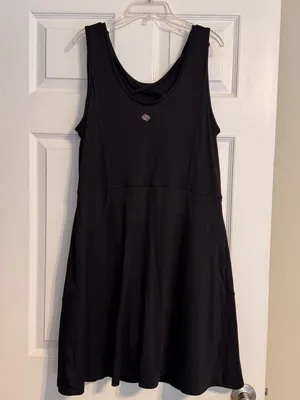 Zelos Black Athletic Active Tennis Tank Dress w/ Built in Bra & Shorts Sz Large thumbnail 4