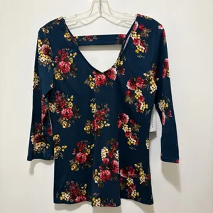 Nine Britton Stitch Fix Silvia Back Detail Knit Top in Navy Medium NWT‎ thumbnail 3