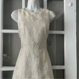 Alice and Olivia Mea Lantern Ivory Sparkling Party Dress thumbnail 9