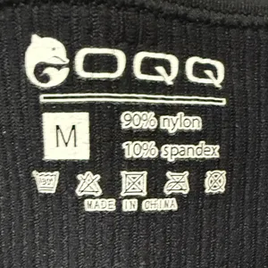 OQQ Black Ribbed Sleeveless Romper Bodysuit Size Medium thumbnail 3