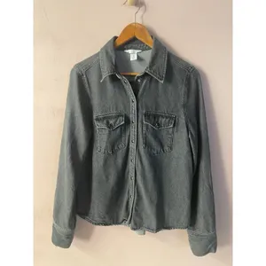 H&M Black Wash Denim Shirt Jacket Size S GUC thumbnail 11