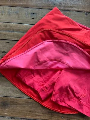 Lululemon Asymmetrical Layered High Rise Tennis Skirt Skort Pink Orange 2 thumbnail 8