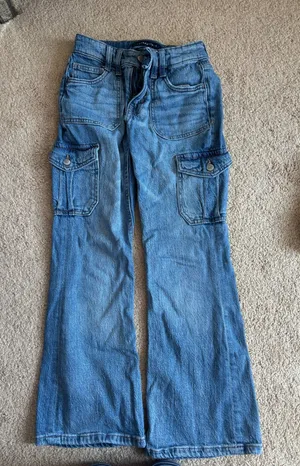 Dark blue flair jeans thumbnail 1