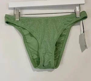 Shade & Shore Women’s Low Coverage Cheeky Bikini Bottom Green Size Medium NWT thumbnail 1
