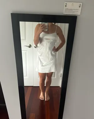White Satin Mini Dress thumbnail 4