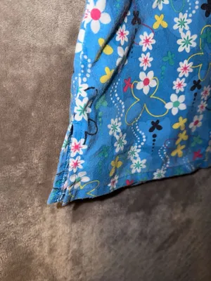 SB Scrubs Floral Butterfly Scrub Top Size L Blue V-Neck Pocket thumbnail 10