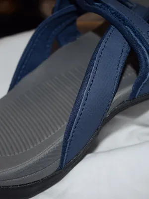 Blue Strappy Sandals, Slide, Thong, Gray Rubber Sole EU38(7-8) thumbnail 3