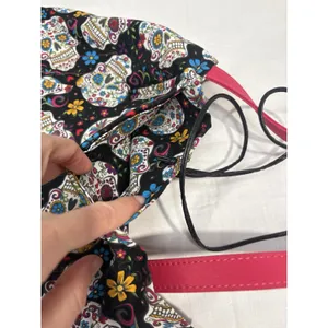Sugar‎ Skull Bible Tote Bag – Large Fabric Church Carry Bag with Pink Handles thumbnail 5