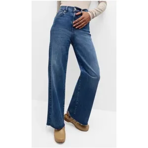 FRAME‎ Le Slim Palazzo Raw Fray Wide Leg Jeans Mermaid Size 25 thumbnail 3