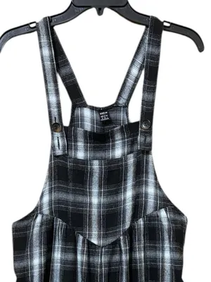 SHEIN Plaid Overall Jumpsuit M Black/White EUC thumbnail 3