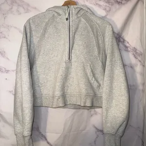 Lululemon Scuba Half-Zip Hoodie in heathered light grey thumbnail 1