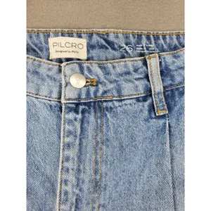 Pilcro and the Letterpress Wide Leg Jeans Womens 26 Blue Light Wash Pleated High‎ Rise Anthropologie thumbnail 2