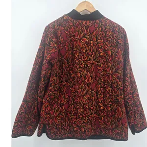 Bob Mackie Jacket‎ Womens XL Wearable Art Red Floral Quilted Full Zip EUC thumbnail 3