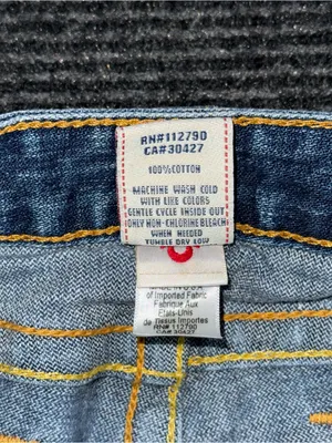 Vintage True Religion Low Rise Bootcut Jeans Sz 28 x 31.5 Raw Hem USA Made Y2K thumbnail 9