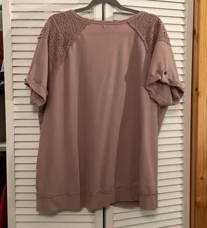 Maurice’s 1X lilac purple short sleeved sweatshirt thumbnail 2