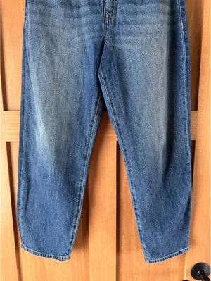 Evereve Ever Vintage Barrel Jeans Bowed Leg High Rise Dark Blue Women’s size 28 thumbnail 3